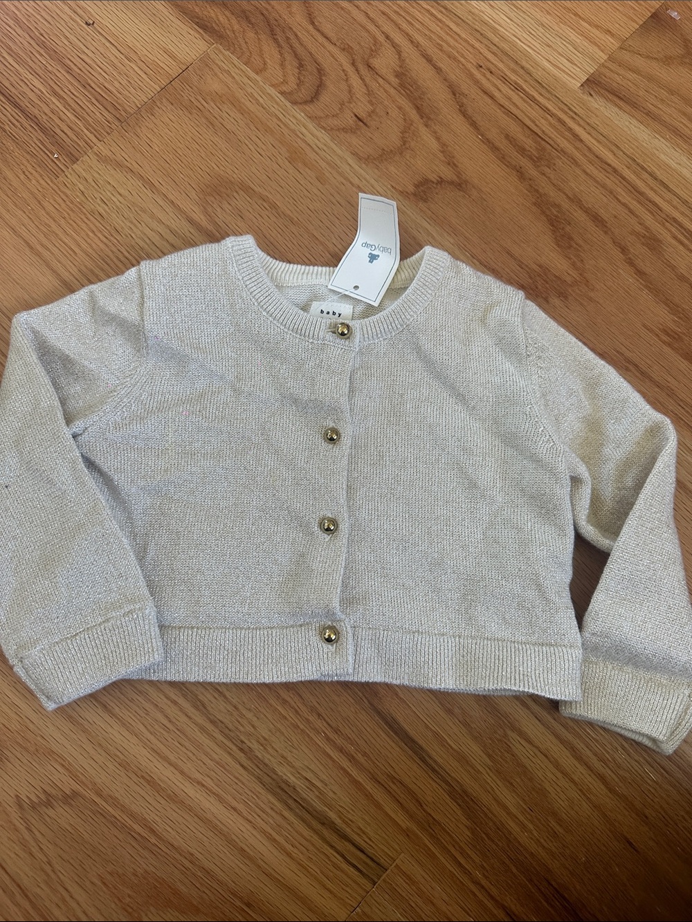 GAP Cream Knit Cardigan with Gold Buttons